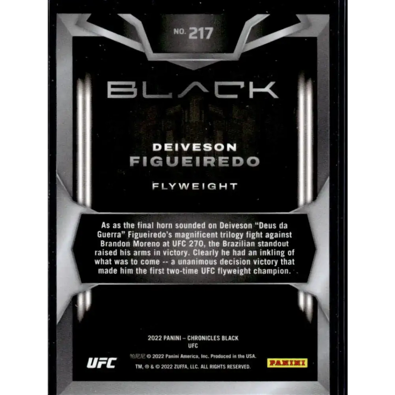 2022 Panini Chronicles UFC #217 Deiveson Figueiredo NM-MT Flyweight MMA Card - UFC/MMA Card Single