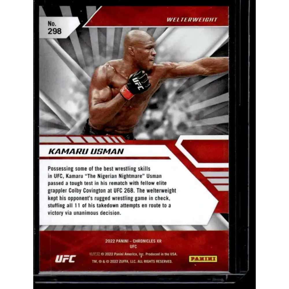 2022 Panini Chronicles UFC #298 Kamaru Usman NM-MT Welterweight MMA Card - UFC/MMA Card Single