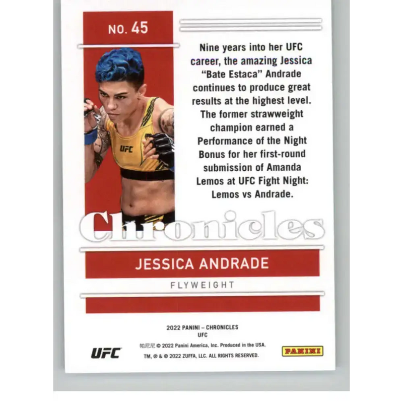 2022 Panini Chronicles UFC #45 Jessica Andrade NM-MT Flyweight MMA Card - UFC/MMA Card Single