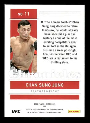 2022 Panini Chronicles UFC Chan Sung Jung #11 Mixed Martial Arts - UFC/MMA Card Single
