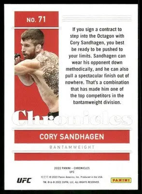 2022 Panini Chronicles UFC Cory Sandhagen #71 Mixed Martial Arts (MMA) - UFC/MMA Card Single