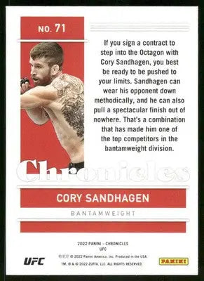 2022 Panini Chronicles UFC Cory Sandhagen #71 Mixed Martial Arts (MMA) - UFC/MMA Card Single