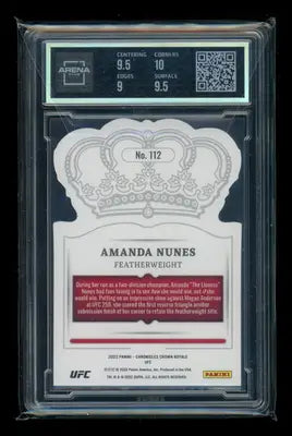 2022 Panini Chronicles UFC Crown Royale Amanda Nunes #112 Arena Club 9.5 - UFC/MMA Card Single