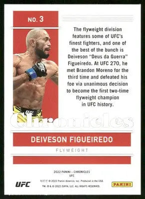 2022 Panini Chronicles UFC Deiveson Figueiredo #3 Mixed Martial Arts (MMA) - UFC/MMA Card Single