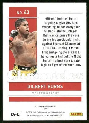 2022 Panini Chronicles UFC Gilbert Burns #43 MMA - UFC/MMA Card Single