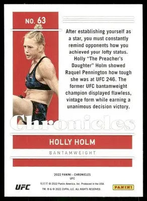 2022 Panini Chronicles UFC Holly Holm #63 Mixed Martial Arts (MMA) - UFC/MMA Card Single