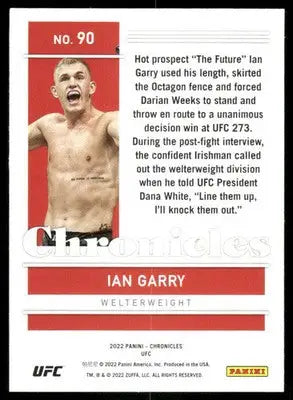 2022 Panini Chronicles UFC Ian Garry #90 Bronze RC Mixed Martial Arts (MMA) - UFC/MMA Card Single