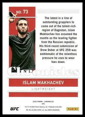2022 Panini Chronicles UFC Islam Makhachev #73 Mixed Martial Arts - UFC/MMA Card Single