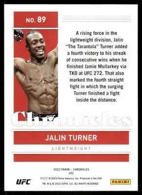 2022 Panini Chronicles UFC Jalin Turner #89 RC Mixed Martial Arts - UFC/MMA Card Single