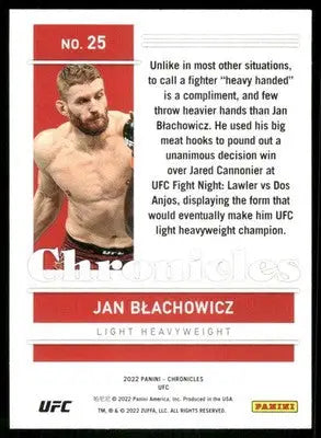 2022 Panini Chronicles UFC Jan Błachowicz #25 Mixed Martial Arts (MMA) - UFC/MMA Card Single