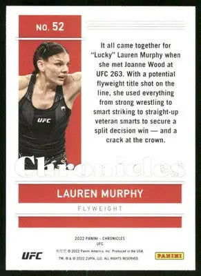 2022 Panini Chronicles UFC Lauren Murphy #52 Mixed Martial Arts - UFC/MMA Card Single