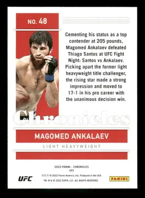 2022 Panini Chronicles UFC Magomed Ankalaev #48 Mixed Martial Arts - UFC/MMA Card Single