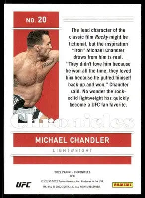 2022 Panini Chronicles UFC Michael Chandler #20 Mixed Martial Arts (MMA) - UFC/MMA Card Single