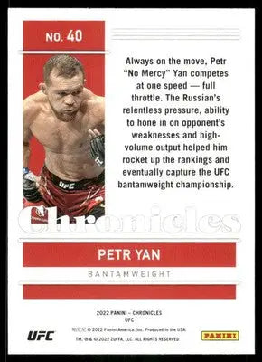 2022 Panini Chronicles UFC Petr Yan #40 Mixed Martial Arts - UFC/MMA Card Single
