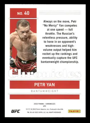 2022 Panini Chronicles UFC Petr Yan #40 Mixed Martial Arts (MMA) - UFC/MMA Card Single