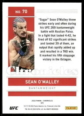 2022 Panini Chronicles UFC Sean O’Malley #70 Mixed Martial Arts (MMA) - UFC/MMA Card Single