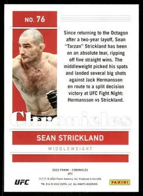 2022 Panini Chronicles UFC Sean Strickland #76 RC Mixed Martial Arts - UFC/MMA Card Single