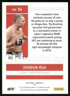 2022 Panini Chronicles UFC Shogun Rua #54 Mixed Martial Arts - UFC/MMA Card Single