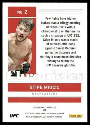 2022 Panini Chronicles UFC Stipe Miocic #2 Mixed Martial Arts (MMA)
