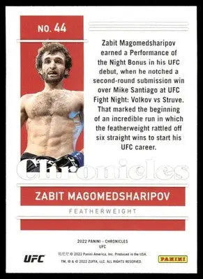 2022 Panini Chronicles Zabit Magomedsharipov #44 Mixed Martial Arts (MMA) - UFC/MMA Card Single