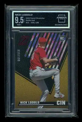 2022 Panini Chronicles Zenith Nick Lodolo #15 Red 039/199 RC Arena Club 9.5 - Baseball Card Single