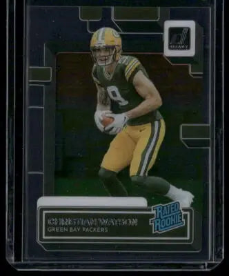 2022 Panini Clearly Donruss Christian Watson #69 Rated Rookie Football - Football Card Single
