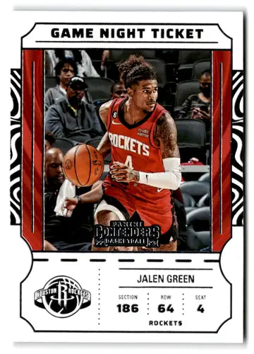 2022 Panini Contenders Game Night Ticket #17 Jalen Green NM-MT Rockets ID:76245 - Basketball Card Single