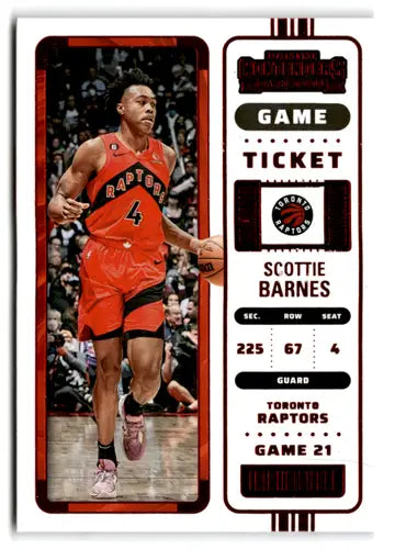 2022 Panini Contenders Game Ticket Red #12 Scottie Barnes NM-MT Raptors ID:76244 - Basketball Card Single
