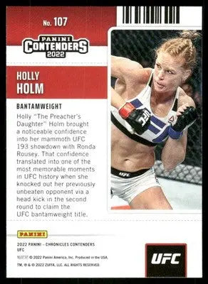 2022 Panini Contenders Holly Holm #107 Mixed Martial Arts (MMA) - UFC/MMA Card Single