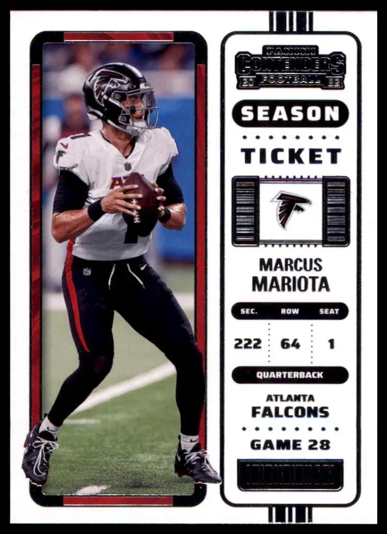 2022 Panini Contenders Marcus Mariota #8 Atlanta Falcons Football Card NFL Sport - Football Card Single