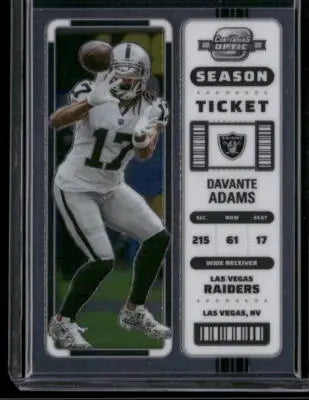 2022 Panini Contenders Optic Davante Adams #38 Season Ticket Football - Football Card Single
