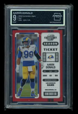 2022 Panini Contenders Optic Red Aaron Donald #29 103/175 Football Arena Club 9 - Football Card Single