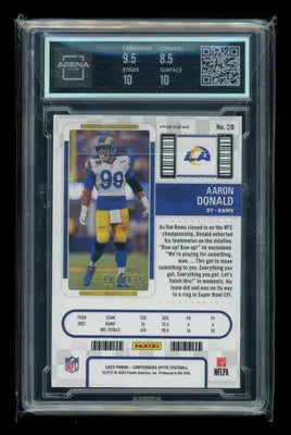 2022 Panini Contenders Optic Red Aaron Donald #29 103/175 Football Arena Club 9 - Football Card Single