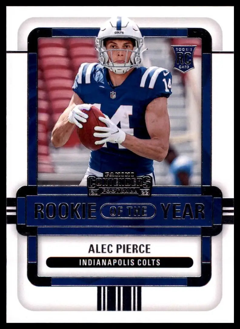 2022 Panini Contenders - Rookie of the Year Contenders Alec Pierce #ROY-API (RC) - Football Card Single