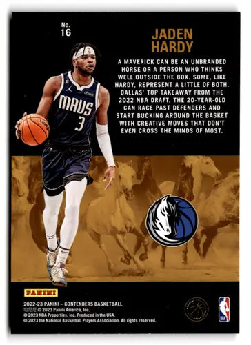 2022 Panini Contenders Rookie Stallions #16 Jaden Hardy NM-MT Mavericks ID:76247 - Basketball Card Single