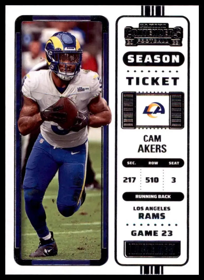 2022 Panini Contenders Season Ticket Cam Akers #48 Los Angeles Rams Football NFL - Football Card Single