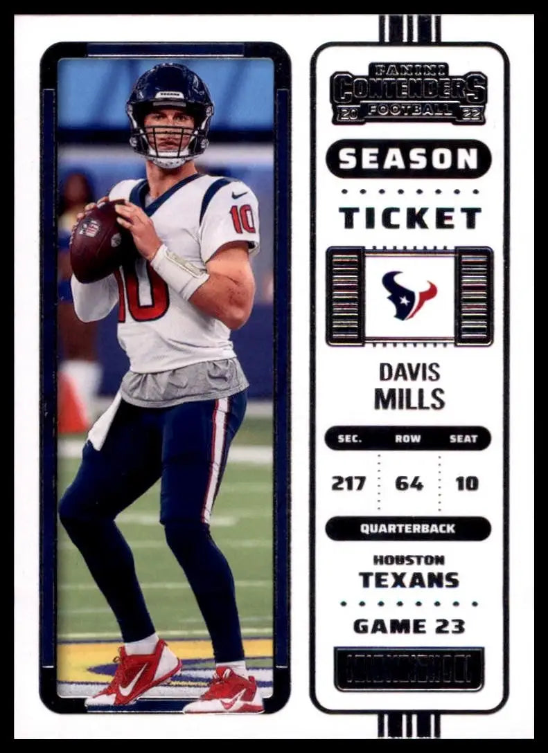 2022 Panini Contenders - Season Ticket Davis Mills #37 - Football Card Single