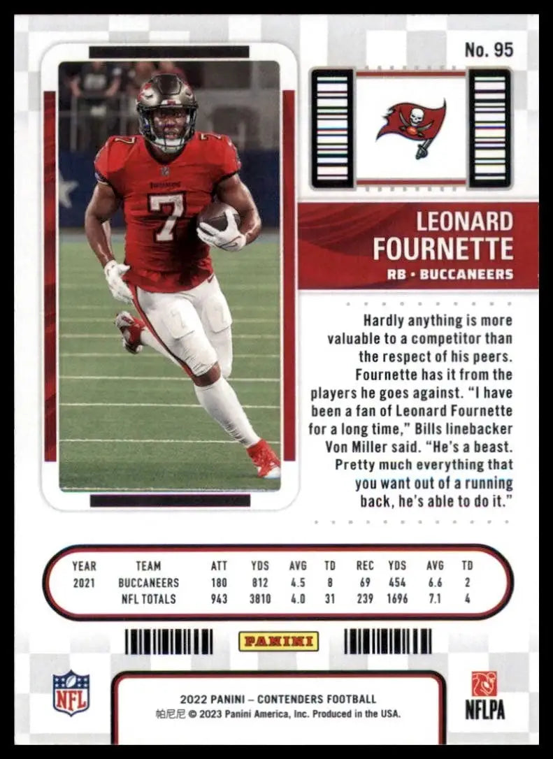 2022 Panini Contenders Season Ticket Leonard Fournette #95 Tampa Bay Buccaneers - Football Card Single