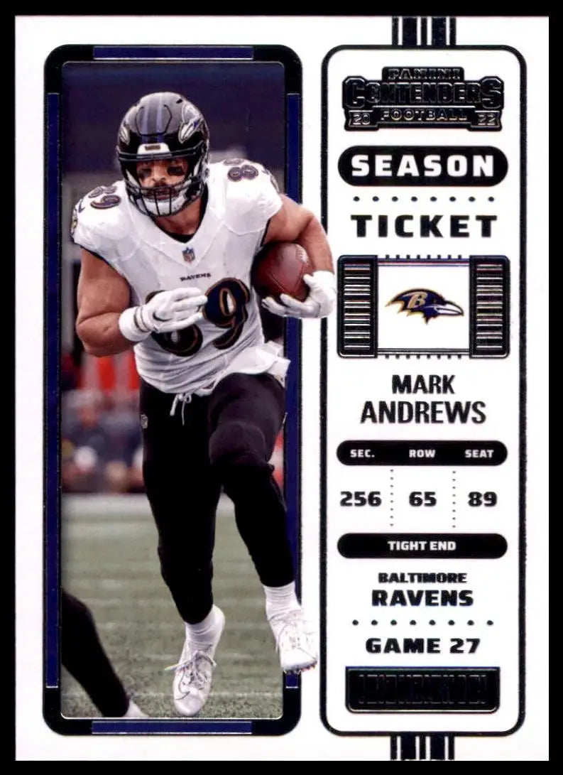 2022 Panini Contenders Season Ticket Mark Andrews #7 Baltimore Ravens Football