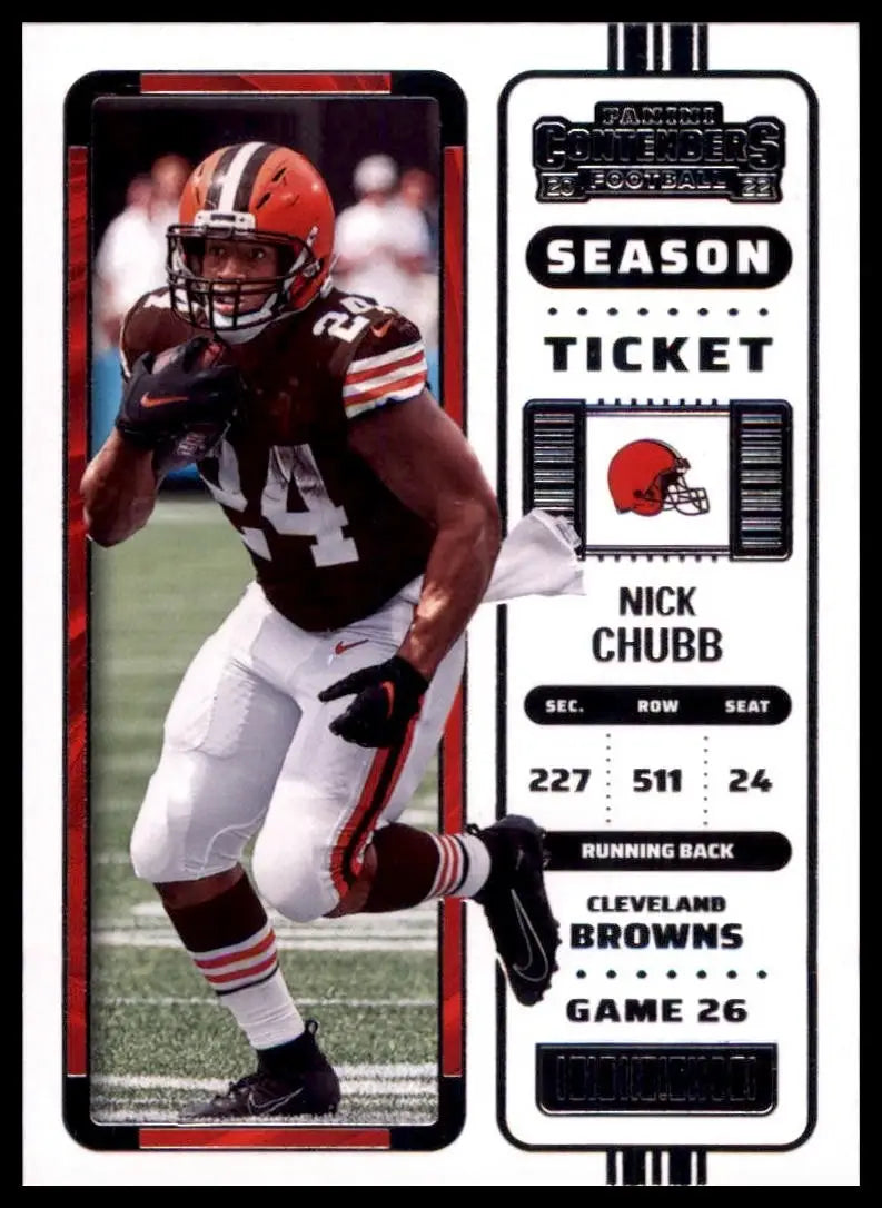 2022 Panini Contenders - Season Ticket Nick Chubb #24 - Football Card Single