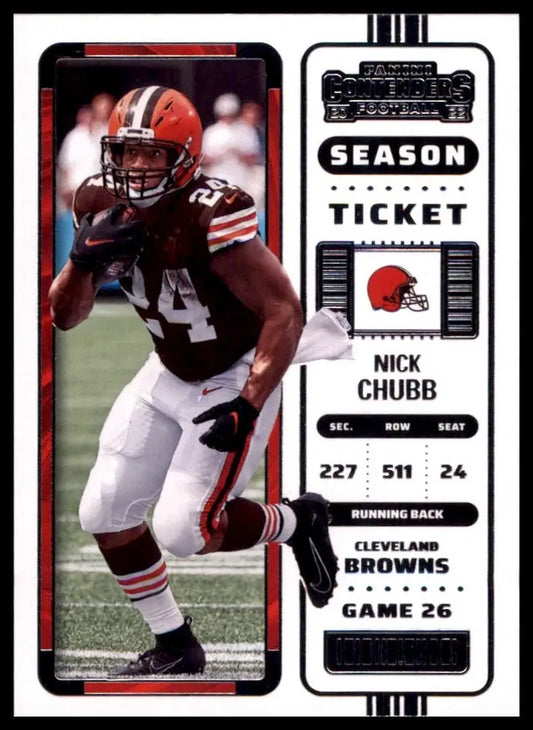 2022 Panini Contenders - Season Ticket Nick Chubb #24 - Football Card Single