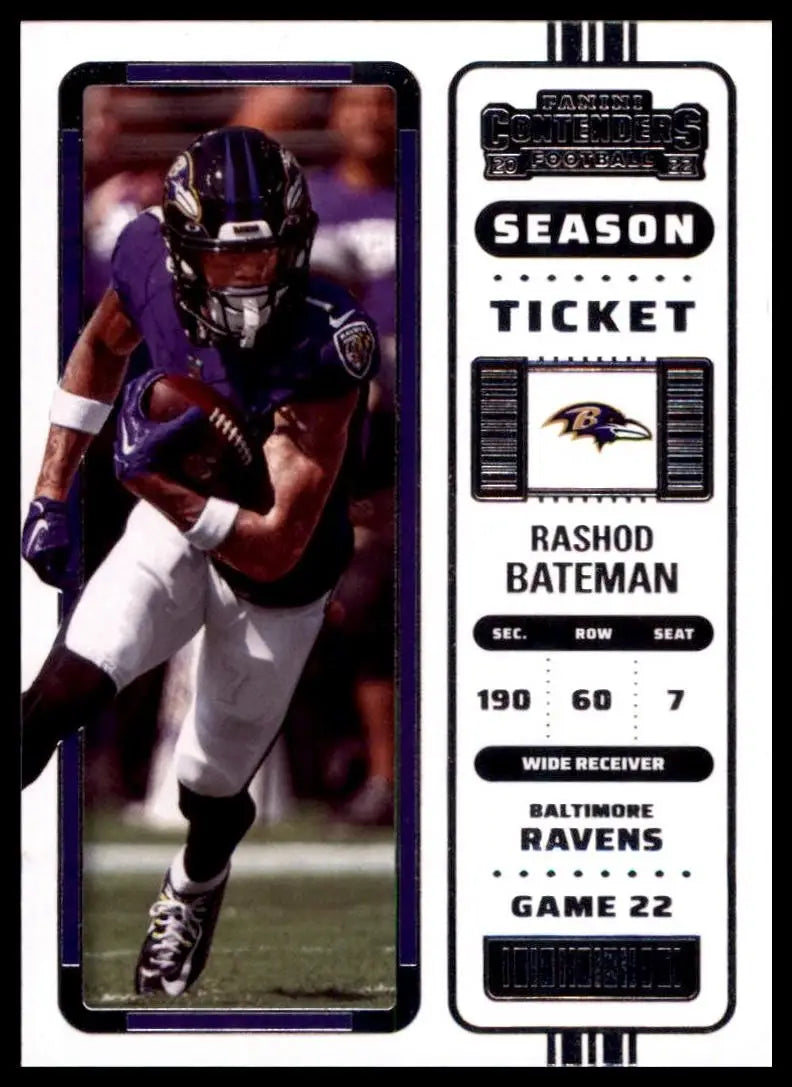 2022 Panini Contenders - Season Ticket Rashod Bateman #6 - Football Card Single