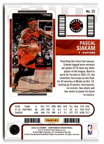 Pascal Siakam basketball card from Panini Contenders Season Ticket retail product