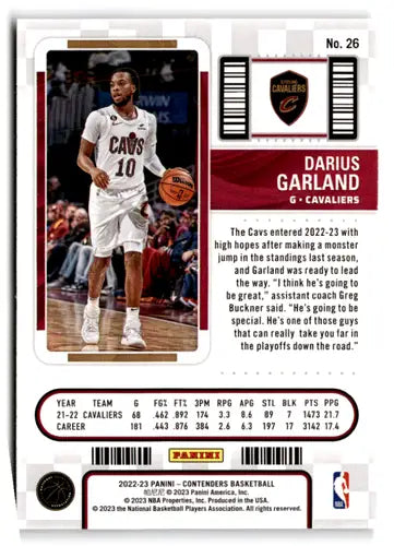 2022 Panini Contenders Season Ticket Retail #26 Darius Garland NM-MT Ca ID:76256 - Basketball Card Single