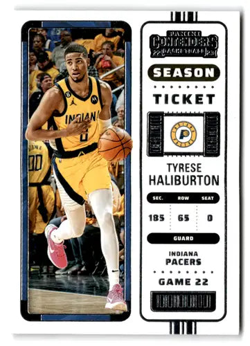 Tyrese Haliburton basketball card from Panini Contenders Season Ticket retail product