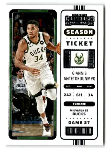 2022 Panini Contenders Season Ticket Retail #35 Giannis Antetokounmpo N ID:76259 - Basketball Card Single
