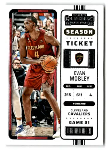 Evan Mobley basketball card from 2022 Panini Contenders Season Ticket Retail collection