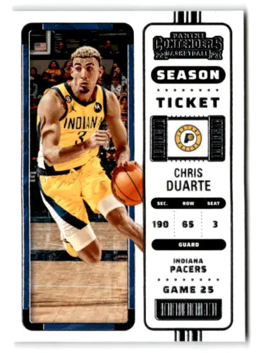 Chris Duarte basketball card from 2022 Panini Contenders Season Ticket original gloss NM