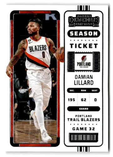 2022 Panini Contenders Season Ticket Retail #6 Damian Lillard NM-MT Bla ID:76251 - Basketball Card Single