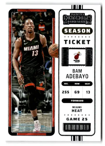 2022 Panini Contenders Season Ticket Retail #63 Bam Adebayo NM Near Min ID:76266 - Basketball Card Single